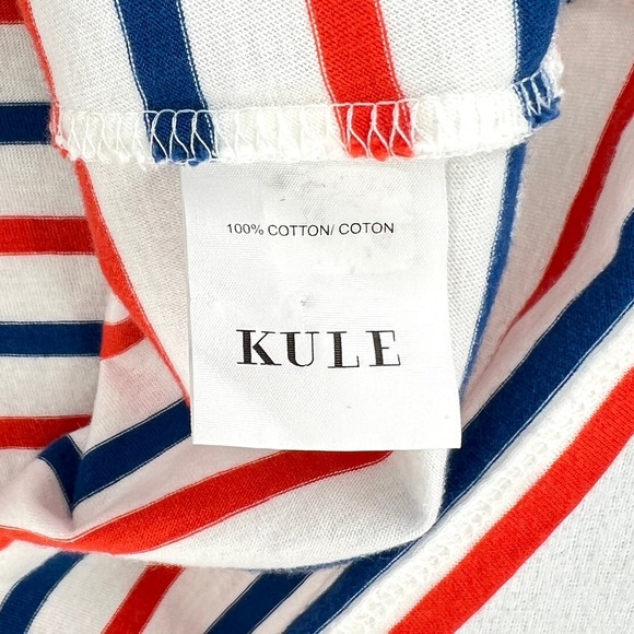 KULE The Tank Top Womens XS White Blue Red Sleeveless Stripe Crew neck Tee - Picture 12 of 13